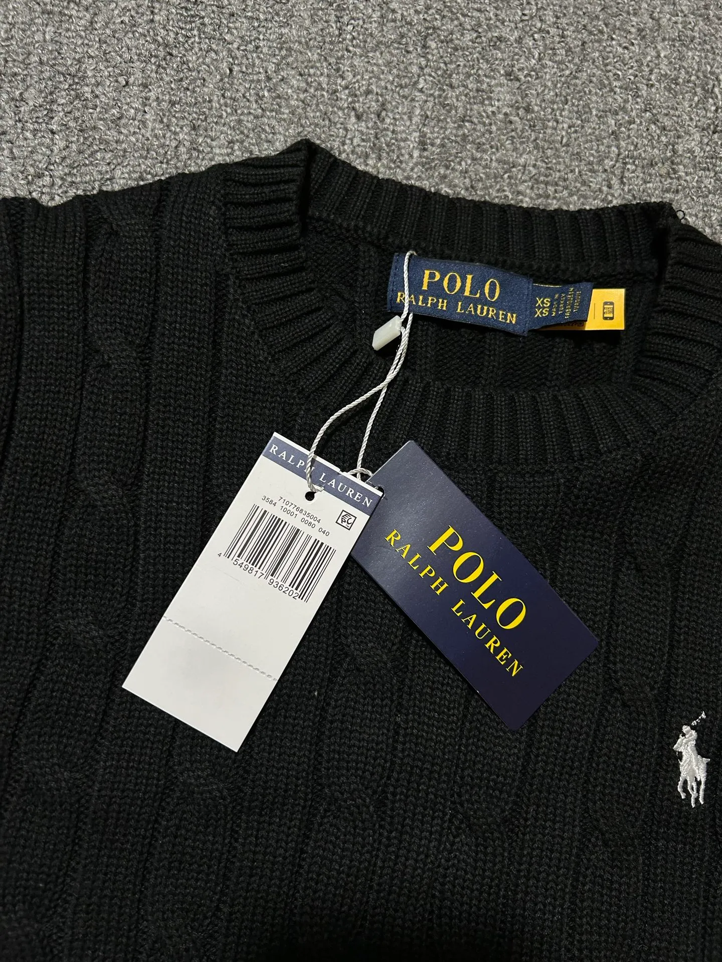 P160 Polo Ralph Lauren SS23 solid color logo embroidered sweater, official website logo on the collar. Scan the QR code to enter the official website and compare the quality at will. Size: XS-L